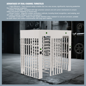 HCW Biometrische Sicherheits drehkreuze in voller Höhe Automatisches Drehkreuz mit doppelter voller Höhe für Eingänge und Ausgänge streng gesteuert - Product Image 4