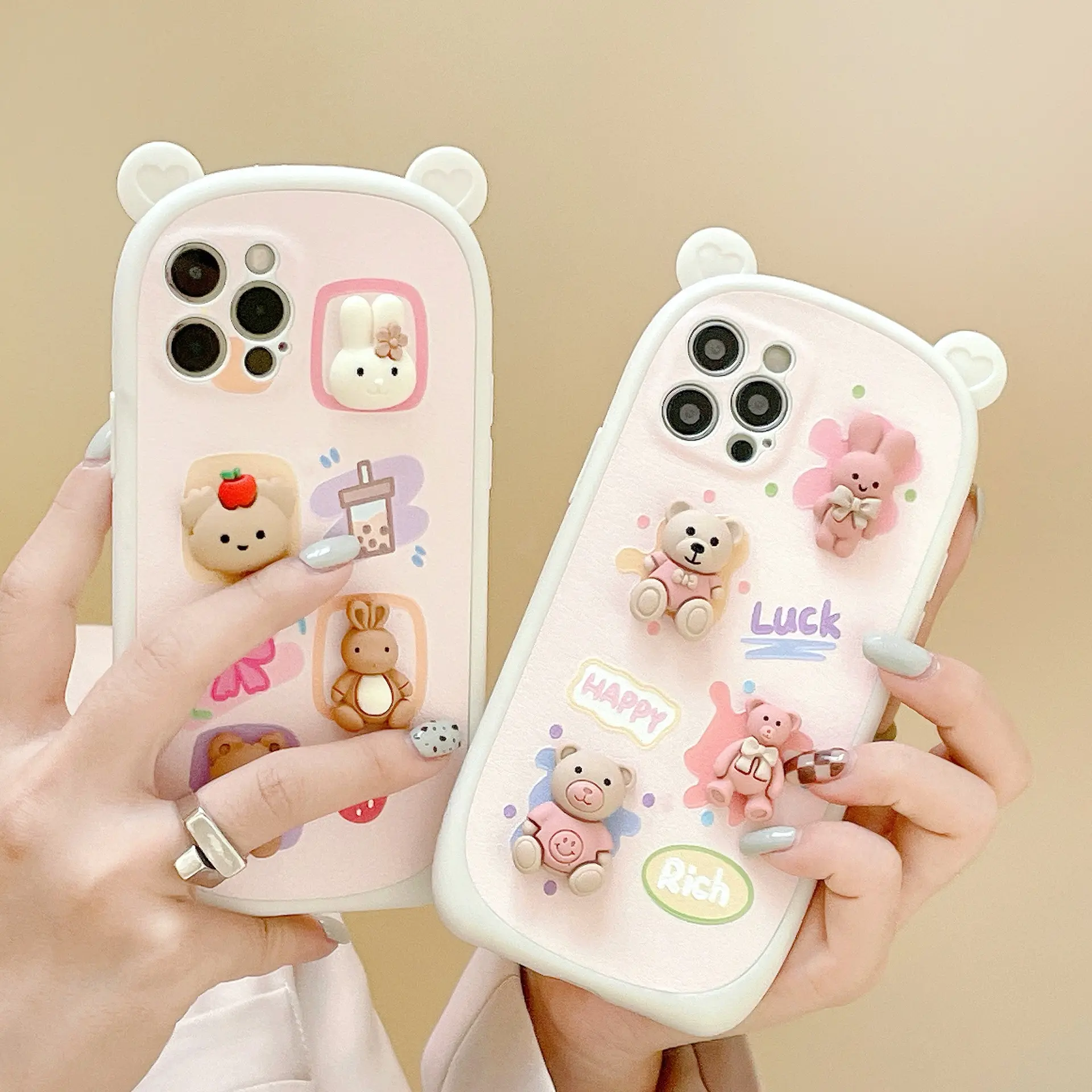 Hot Sale 3D niedlichen Bären Ins Stil stoß feste Handy hülle für iPhone 7/8p X XS XR 11 12 13 pro max