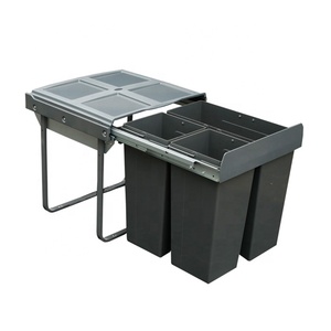 Cubo de basura oculto extraíble, contenedor de basura con carril deslizante, 17L, 34L