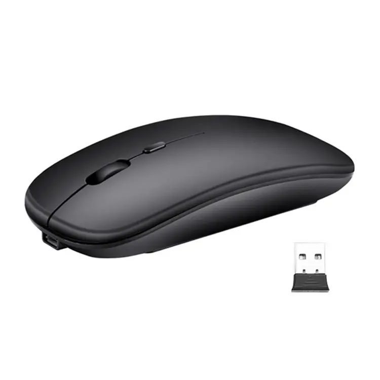 Mouse per Computer Wireless Mouse ottico ricaricabile silenzioso sottile da 2.4GHz per PC con ricevitore USB