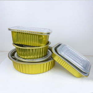 OEM Logo Disposable Gold Aluminium Foil <strong>Containers</strong> <strong>with</strong> <strong>Lids</strong> Take Out <strong>Rectangular</strong> Boxss tin boxes supplier - Product Image 5