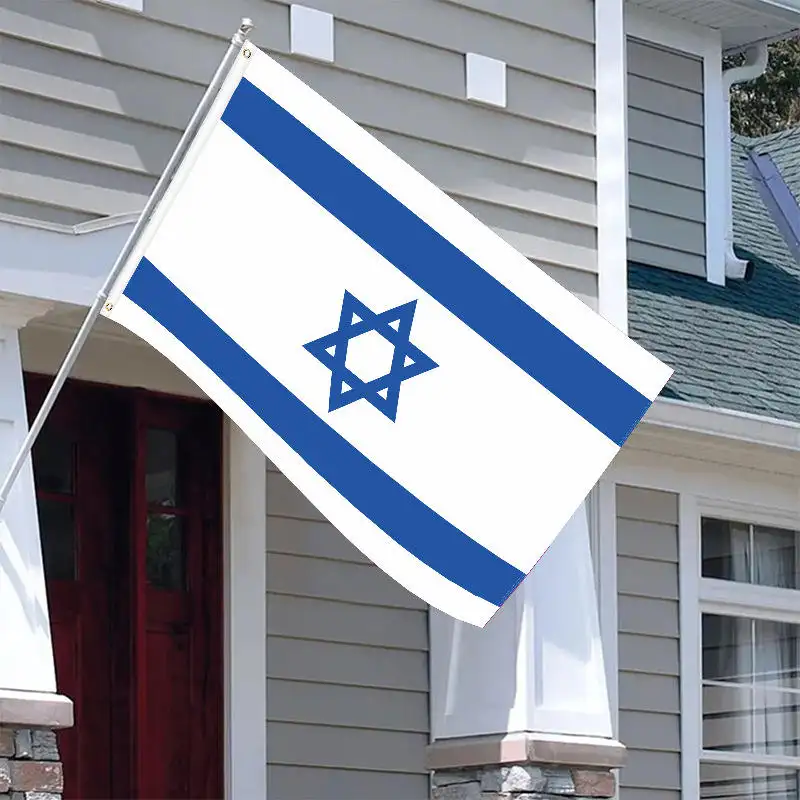 Promozione della vendita calda bandiera israele all'aperto 100% poliestere formato personalizzato stampa digitale israele bandiera per auto
