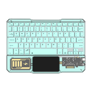 Teclado inalámbrico transparente ITZR con panel táctil Teclado retroiluminado RGB recargable para teléfono Tableta Computadora - Product Image 1