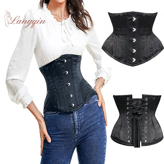 Langqin Neueste 4 oder 5 Schnallen Bauch abnehmen Kurzer Torso Stahl ohne Knochen Taille Trainer Korsett Bustier Top Schlankheit korsett