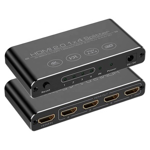 Divisor HDMI de alta calidad 1 en 4 salidas con 4K a 30Hz Disfrute del adaptador de corriente de audio y video perfectamente sincronizado