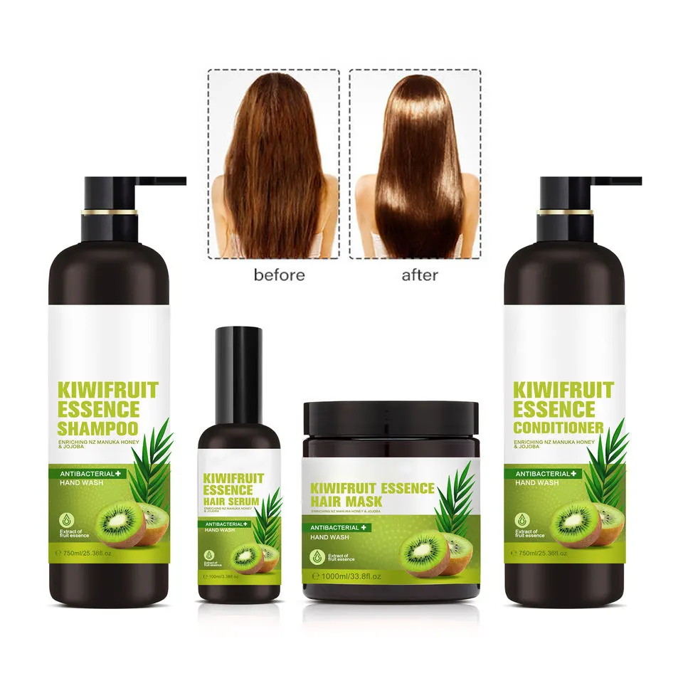 Etiqueta privada oem hidratante orgânico natural, conjunto de cuidados com o cabelo, shampoo e condicionador, máscara de reparação de cabelo e soro de cabelo