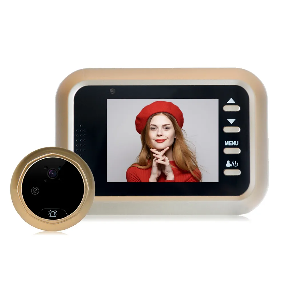 Telecamera per campanello con spioncino da 2.4 "con Monitor a colori HD IR Night Vision Home Door Camera Bell Video campanello