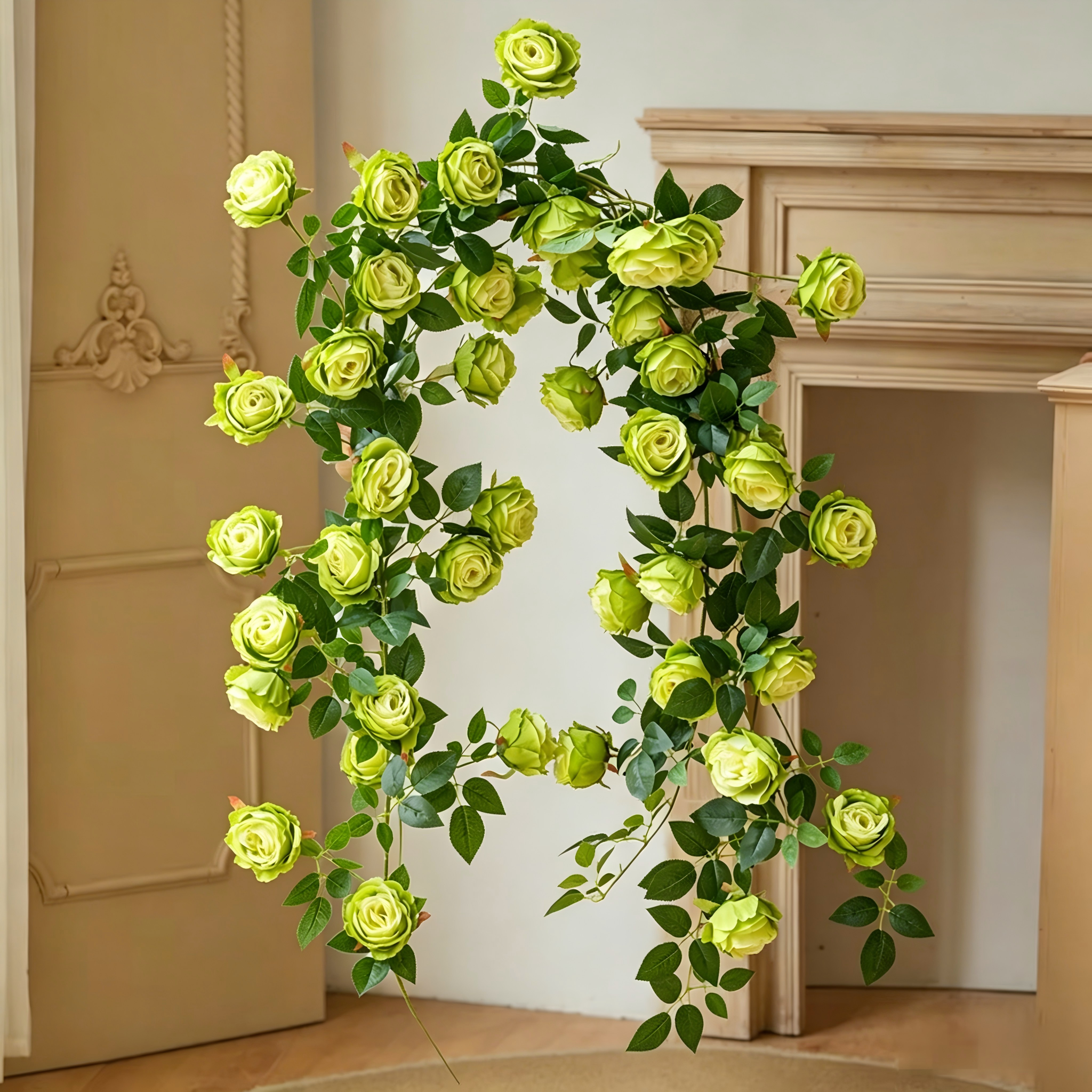 Green large-flowered monet climbing rose-one stem