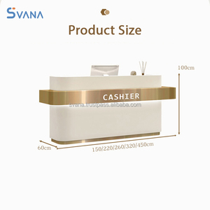 Mesa de recepción de escritorio de computadora de mostrador de venta al por menor de madera moderna para pagar - Product Image 6
