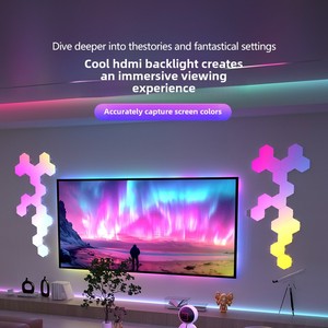 ซิมโฟนีอัจฉริยะแผงไฟ LED RGB สะท้อนแสงโดยรอบหกเหลี่ยมทีวีสำหรับการสกัดสี HDMI แสงสีขาวไหล PCB IP65พีซี - Product Image 3