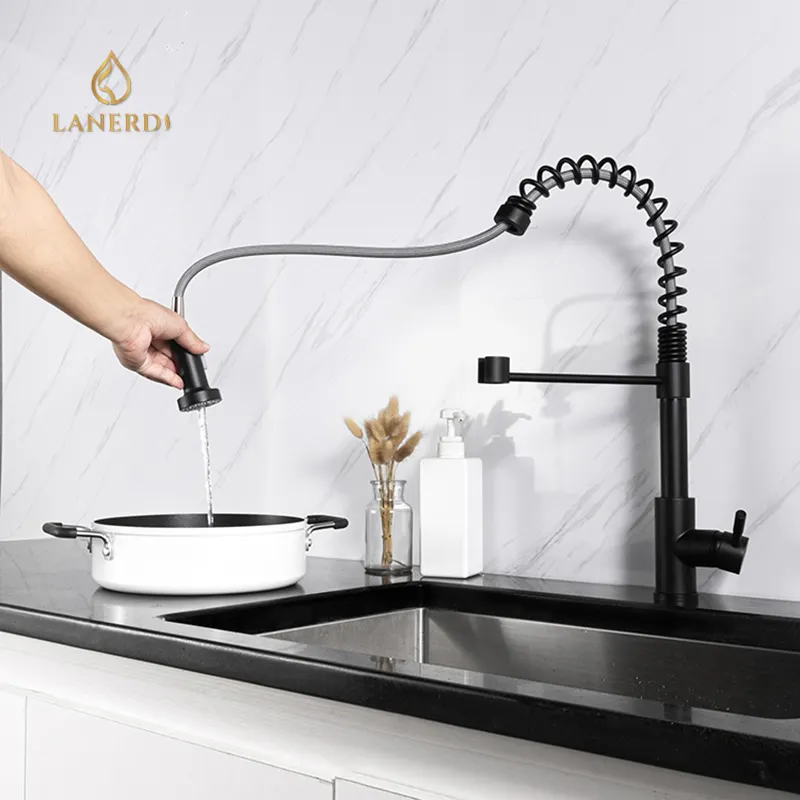 Best Black Cold Soft Flow Water Kitchen Sink Faucet griferia acero inoxid torneira gourmet con Standard UPC