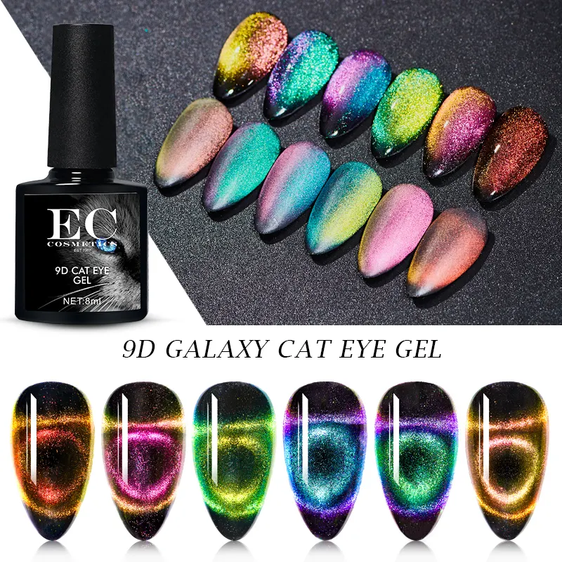 Colori impregna fuori dallo smalto per unghie tre passo del gel del chiodo kit magnetico galaxy starry sky glitter magia led polacco uv del gel 9d occhi di gatto del gel