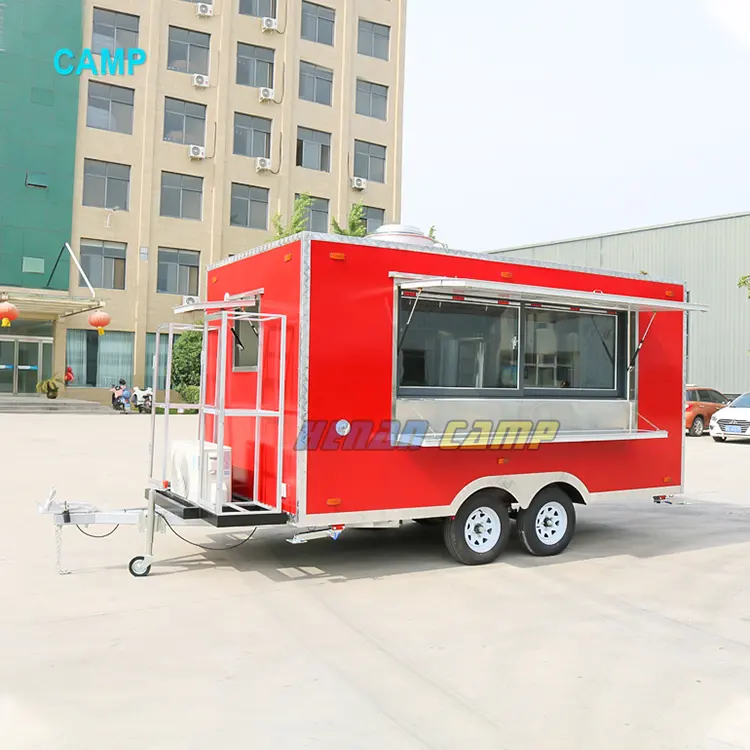 CAMP Konzessionsanhänger Elektro-Lebensmittel-Vans Schawarma-Lebensmittel-Wagen mit vollständiger Küche Snack Bar Container Fast-Food-Wagen