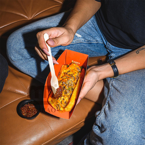Custom Arabic Deli Fast Food Takeout to Go Sliding Open Burger Shawarma Corn Hot Dog Slide Drawer Box Paper Packaging Container - Product Image 4