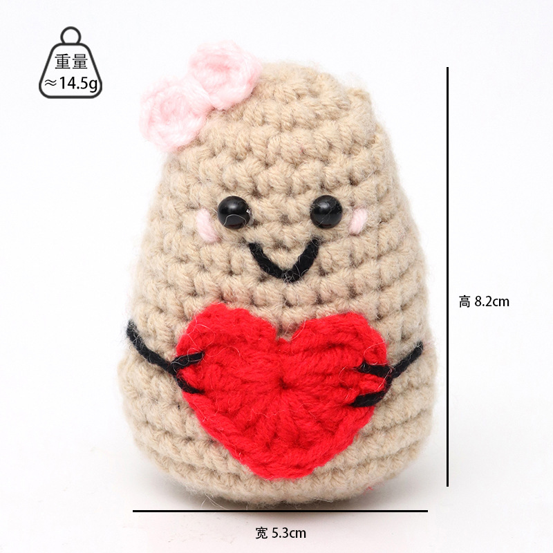 Khaki single-layer bow blush heart-shaped v-shaped potato