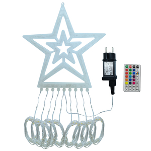IP44 300LED RGB оконная занавеска гирлянда с дистанционным управлением Рождественские огни наружные - Product Image 6