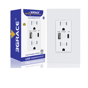 Enchufe de pared USB estándar americano certificado Etl 4.2A 20W carga rápida con enchufe funcional tipo C - Product Image 1