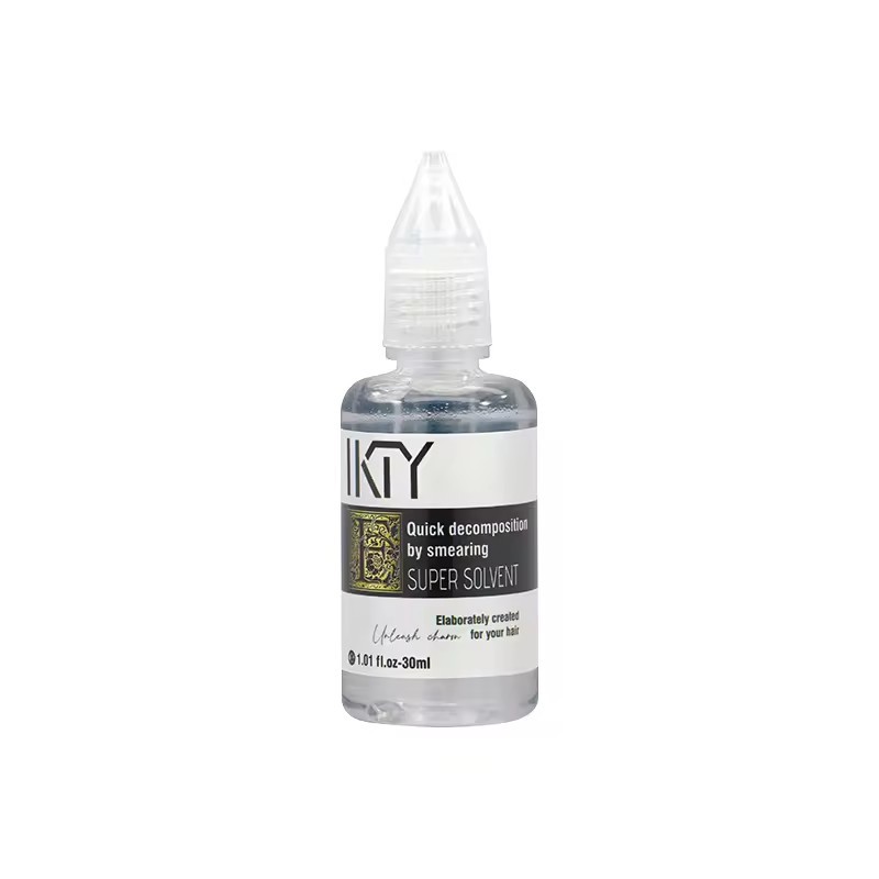 Bouteille transparente de 30 ml pour perruque, idéale pour retirer la colle.