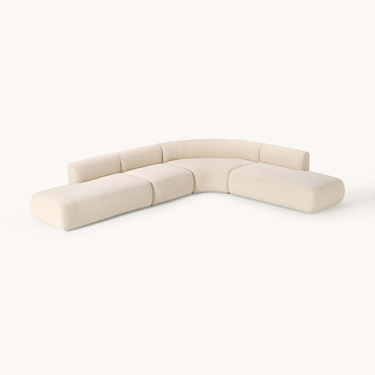 Tejido bouclé beige claro