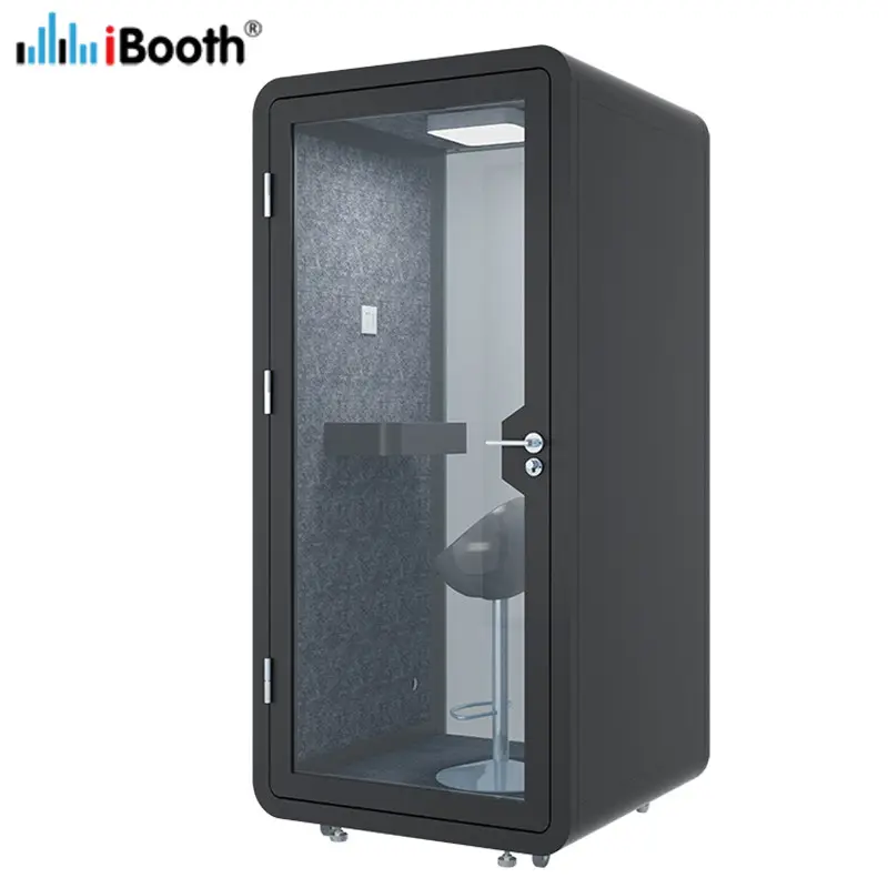 Black Movable Silence Sound Proof Aufnahme Akustische Vocal Studio Booth Isolation Office Phone Booth zum Verkauf