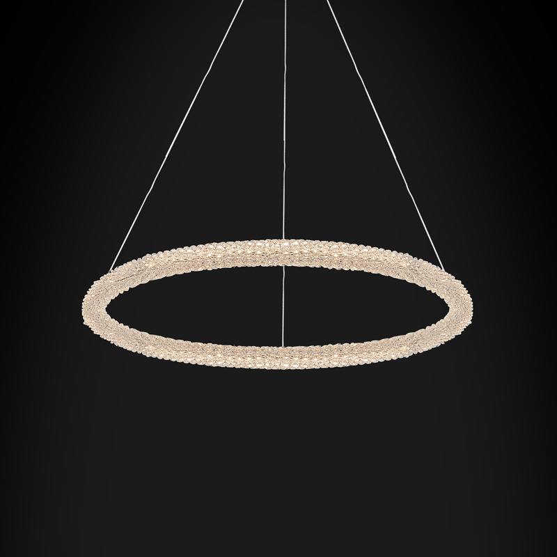 Modern crystal living room villa penthouse spiral staircase bedroom pendant light luxury led chandelier