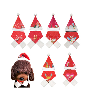 Hot Pet Weihnachts dekoration Lustiger Hund Weihnachts mütze Weihnachts mütze und Schal Weihnachts mütze Häkeln Katzen mütze Weihnachten - Product Image 4