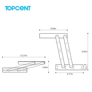 TOPCENT mobilya kelebek cabrio sehpa yemek masası uzatılabilir ayarlanabilir asansör üst sehpa uydurma mechani - Product Image 5