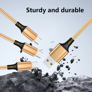 Hot Selling 3-in-1 Universal <strong>Charger</strong> <strong>One</strong> USB Multi-Use Charging Data Cable for Phone Micro USB Type C With Nylon Braiding - Product Image 4