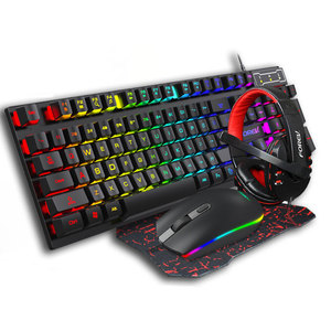 4 En 1 computadora RGB luz con cable teclado para juegos 104 teclas teclado para juegos combos de ratón - Product Image 5