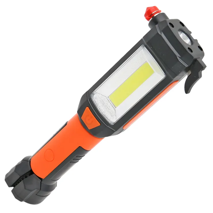 Cob Work Light With Magnet Hook Clip Emergency Escape Hammer 360 Degree Rotation Car Inspection Lamp Multi Function Led Torch