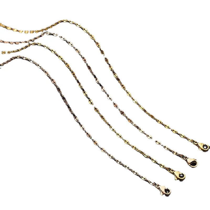 Cadena de oro de 18 quilates, cadena de suéter, colgante de collar de acero inoxidable 304 para mujer con clavícula desnuda, collares de cuerda