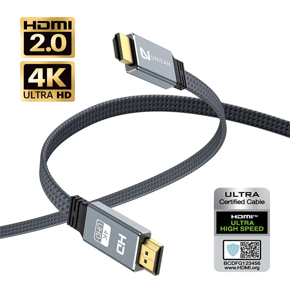 2M 4K cavo HDMI 6ft piatto sottile HDMI 2.0 cavo ad alta velocità 18Gbps M/M HDMI cavo supporto 3D 4K @ 60Hz ARC Ethernet per UHD TV