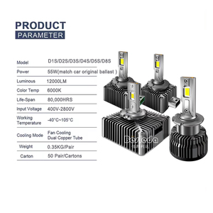 D2S LED far dönüşüm kiti-6000K beyaz ışık, tak & çalıştır hiçbir hata D1s D2s D3s D4s D5s D8s Led - Product Image 5
