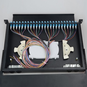 1U 19 ''Tipo deslizante Montaje en rack ODF carga completa LC dúplex Fibra óptica 24 puertos panel de conexión de fibra - Product Image 5