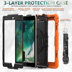 360 Rotating Case for <strong>iPad</strong> 9.7inch 2017 2018 Pro 9.7 Air <strong>2</strong> With Hand Strap Smart <strong>Cover</strong> Silicone Shockproof Case - Product Image 3