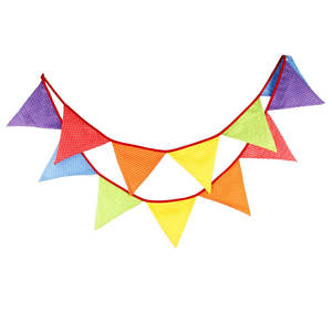 Banderines de poliéster impermeables, banderas de cadena de unión triangular rectangular, banderas de banderín triangular de equipo de fútbol, bandera triangular personalizada - Product Image 2