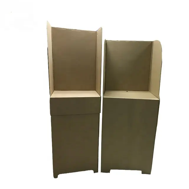 Folding cardboard election voting stand for 2 person