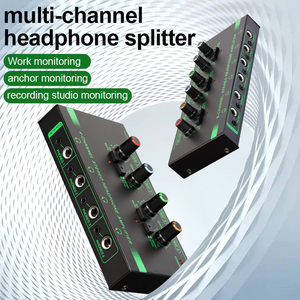 EF-4/6 Channels Ultra Low-Noise <strong>Headphone</strong> Amplifier Mini Portable Splitter Volume Control 6.35/3.5mm <strong>Input</strong> for Stage and Studios - Product Image 3