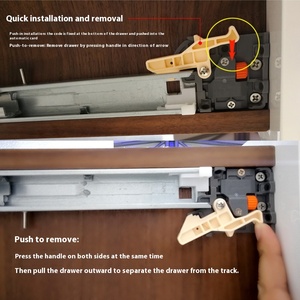 Dongtai SS10 Three-Section Hidden Damping <strong>Drawer</strong> Track out <strong>Slide</strong> <strong>Rail</strong> with Bottom Buffer <strong>Guide</strong> for Kitchen and Dining Hot Sale - Product Image 3