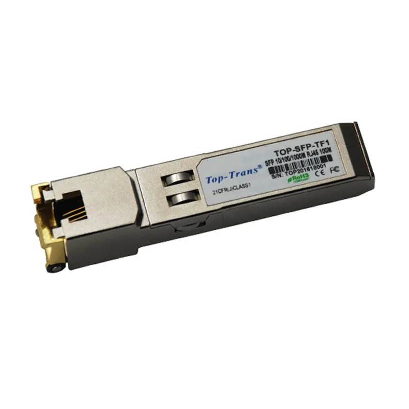 1000 baz t tx SFP alıcı-verici 100 m bakır SFP 10 100 1000 m RJ45 optik fonksiyonel modül, 1000base-t-sfp rj45