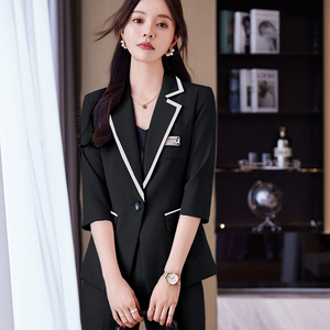 Cao cấp chuyên nghiệp của phụ nữ phù hợp với nhỏ Tay áo thời trang văn phòng & Bán Hàng phỏng vấn ăn mặc cho tiếp thị tư vấn Overalls - Product Image 4