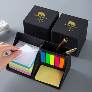Bloc de notas de cubo ecológico personalizado de alta calidad, autoadhesivo para oficina, escritorio, tipo combinado, notas adhesivas con portalápices
