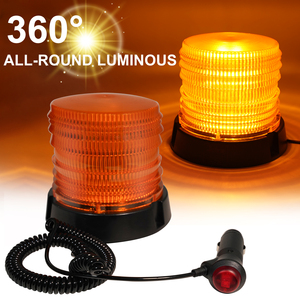レボリューション<span class=keywords><strong>LED</strong></span>アンバービーコン12または24ボルト緊急警報ストロボライト磁気16LED安全ランプ信号危険信号
