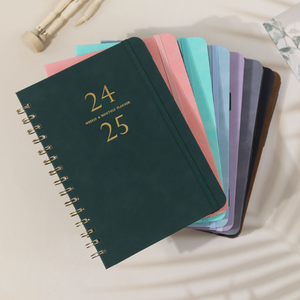 Taccuini rilegati a spirale stampati con Logo stampato in oro personalizzato A5 Planner settimanale Notebook in morbida pelle - Product Image 3