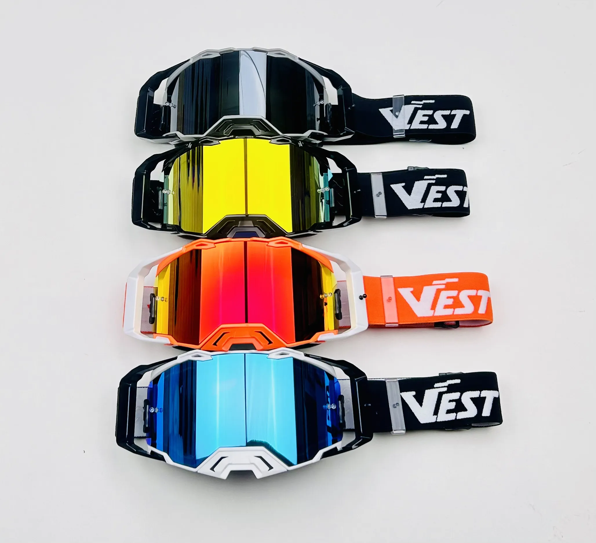 Lunettes de Motocross MX Offre Sangle de Personnalisation Logo Anti-Rayures Protection UV Tear-Offs Lunettes de Moto Moto