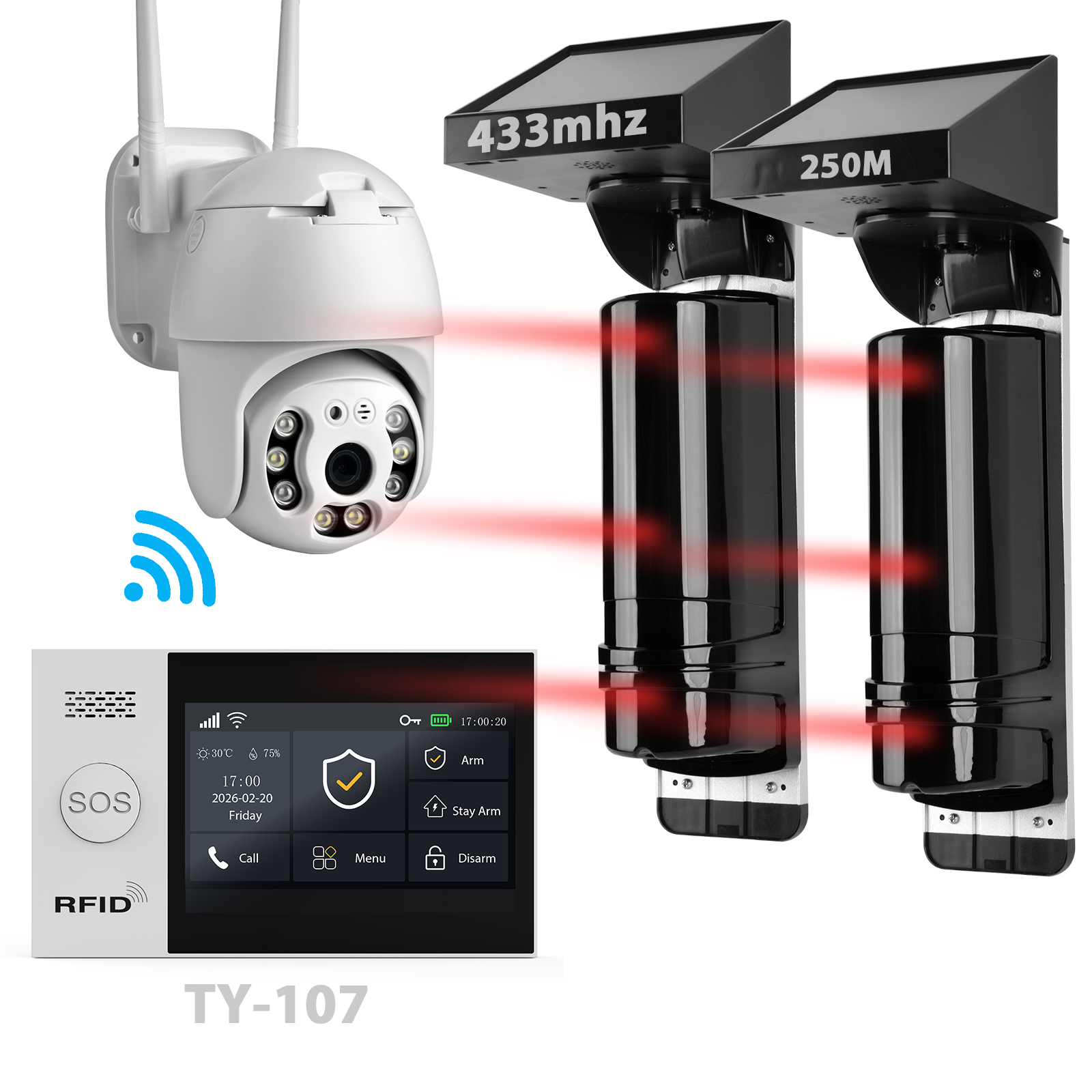 Black 3 beams alarm kit D