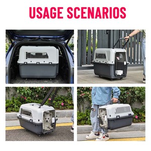 Büyük açık ulaşım PP plastik kedi köpek seyahat için evcil hayvan taşıyıcı moda hava sandık sepet kafes açık Pet seyahat ürünleri - Product Image 3