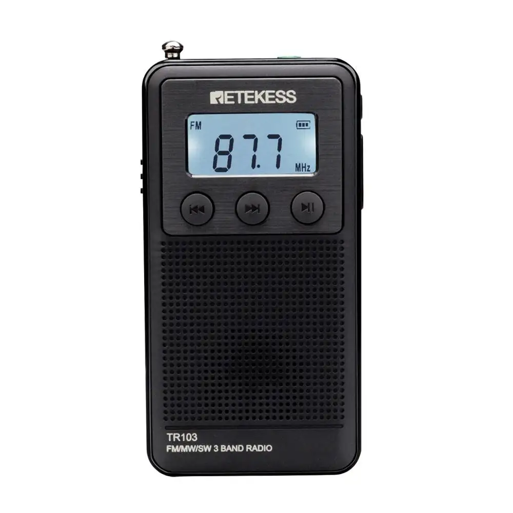 Ts100 — Mini world band, Tuning numérique, MP3 AM, FM, MW, SW, avec batterie Rechargeable, TR103