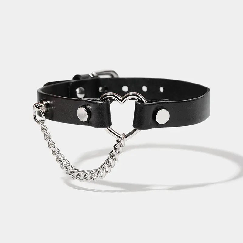 Hình Trái Tim Da Bò Da Cổ Áo BDSM Bondage Đồ Chơi Cổ Hạn Chế Nô Lệ Fetish Hình Phạt Tim Choker Vòng Cổ Cho Phụ Nữ