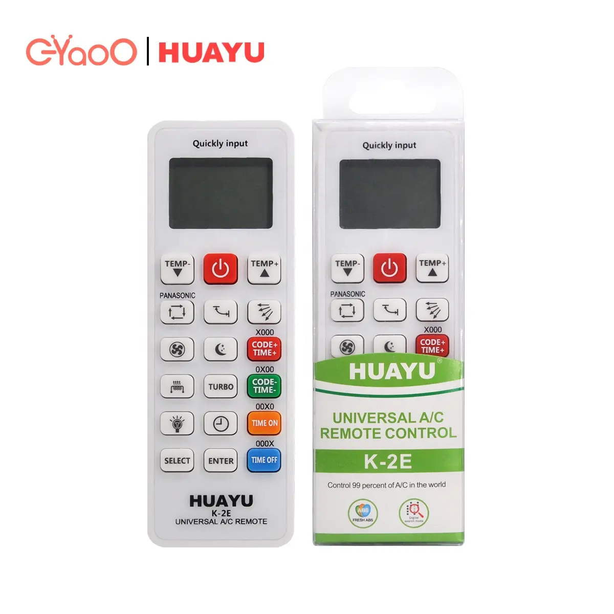 HUAYU K-2E-mando a distancia Universal para aire acondicionado, mando a distancia inalámbrico LED AC